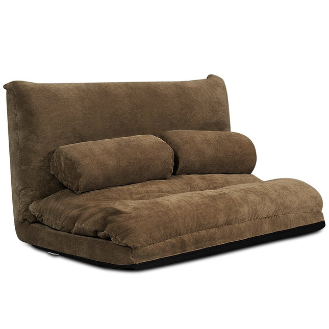 Verstelbare vloerstoel, 180x98x18 cm, koffiebruin