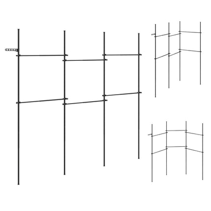 Adjustable Floor-to-Ceiling Clothes Rack, Black, 6 Rods