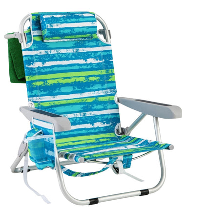 Folding Camping Chair with Adjustable Backrest for Beach and Outdoor Use