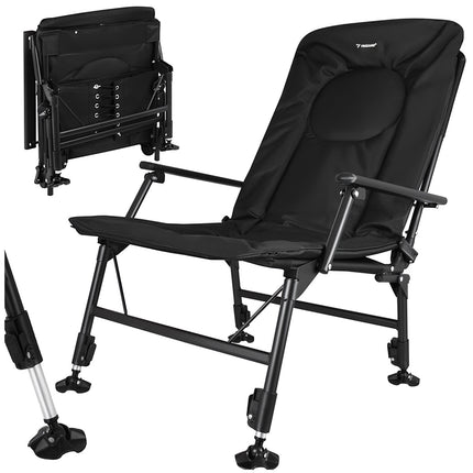 Adjustable Folding Fishing Chair with Armrests, Backrest