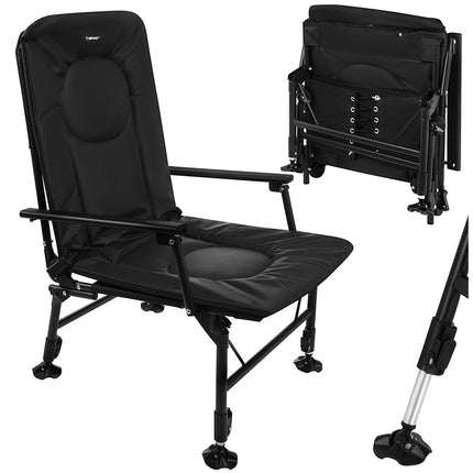 Adjustable Folding Fishing Chair with Armrests, Backrest