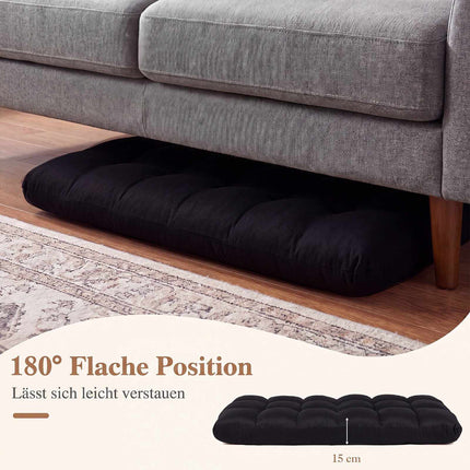 Adjustable Folding Floor Chair, Black – 14 Recline Positions