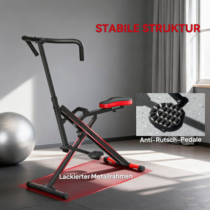 Adjustable Folding Full-Body Exercise Machine, Metal, Red