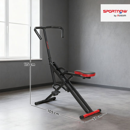 Adjustable Folding Full-Body Exercise Machine, Metal, Red