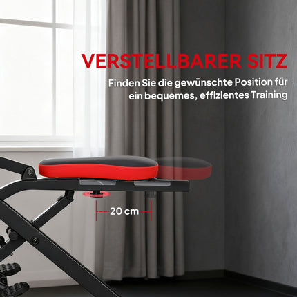 Adjustable Folding Full-Body Exercise Machine, Metal, Red