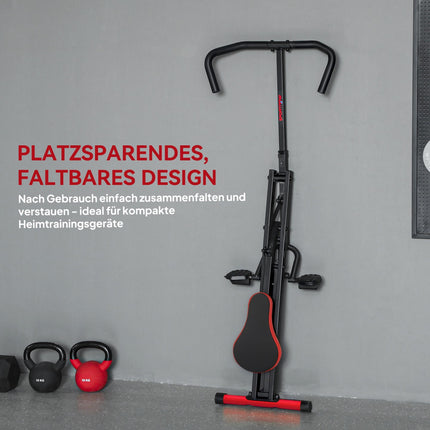 Adjustable Folding Full-Body Exercise Machine, Metal, Red