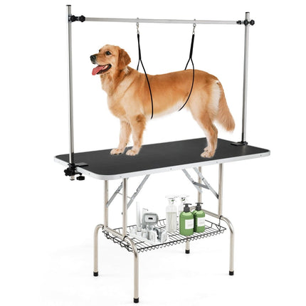 Adjustable Folding Pet Grooming Table with Non-Slip Surface