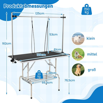 Adjustable Folding Pet Grooming Table with Non-Slip Surface