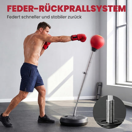 Adjustable Freestanding Punching Bag Set with Gloves & Pump