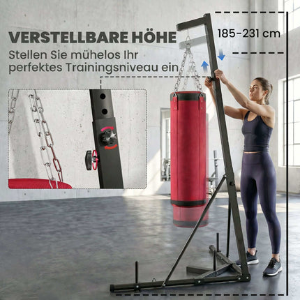 Adjustable Freestanding Punching Bag Stand with Bag
