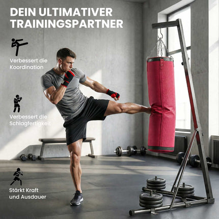 Adjustable Freestanding Punching Bag Stand with Bag