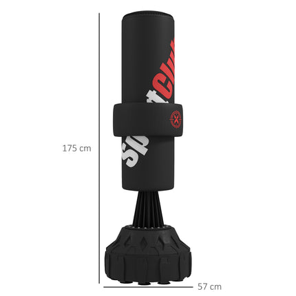 Adjustable Freestanding Punching Bag with Fillable Base, Black