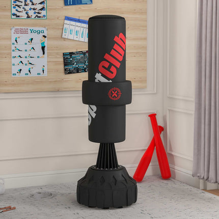 Adjustable Freestanding Punching Bag with Fillable Base, Black