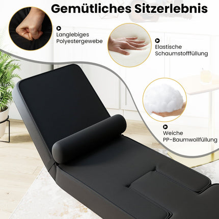Adjustable Gaming Floor Chair with Footrest, Black