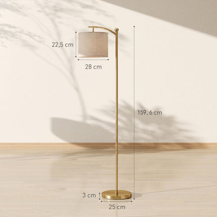 Adjustable Gold Metal Floor Lamp with Remote Control