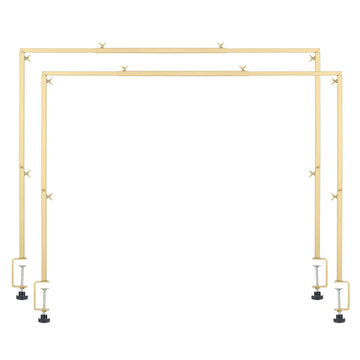 Adjustable Gold Table Balloon Arch Stand, 2-Pack, Clamps