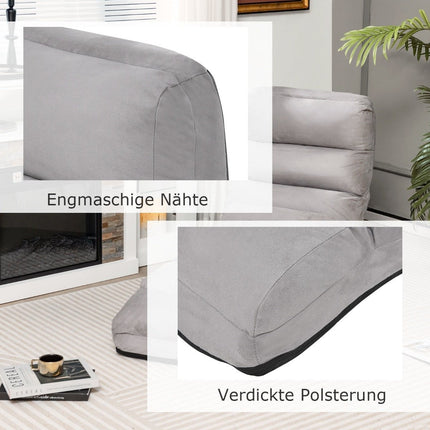 Adjustable Gray Recliner Chair – 175 x 55 x 20 cm, 5 Positions
