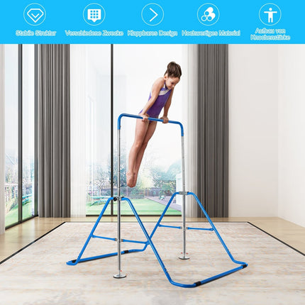 Adjustable Gymnastics Bar, Foldable, 90-130 cm, Blue