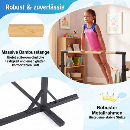 Adjustable Gymnastics Bar for Kids, 85-145 cm, 65 kg Capacity