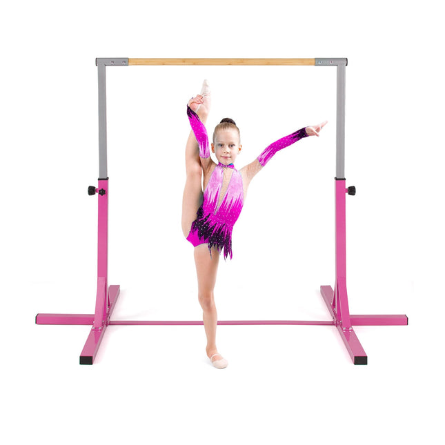Adjustable Gymnastics Bar for Kids, 85-145 cm, Pink