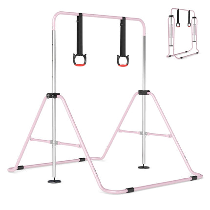 Adjustable Gymnastics Bar for Kids, Pink, 4 Heights