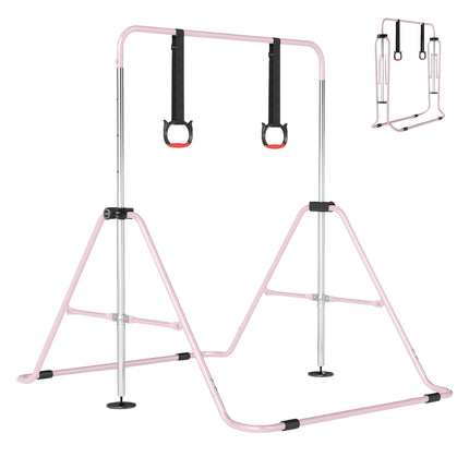 Adjustable Gymnastics Bar for Kids, Pink, 4 Heights