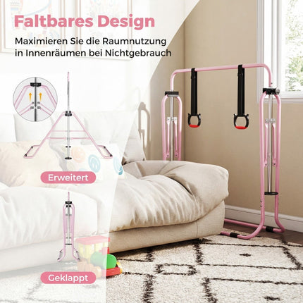 Adjustable Gymnastics Bar for Kids, Pink, 4 Heights