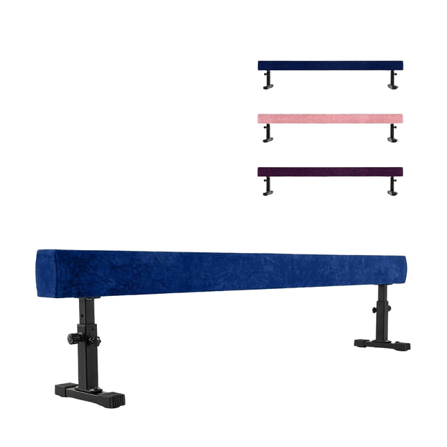 Adjustable Gymnastics Beam, 226 cm, 3 Heights, Blue
