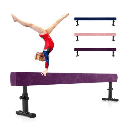 Adjustable Gymnastics Beam, 226 cm, 3 Heights, Purple