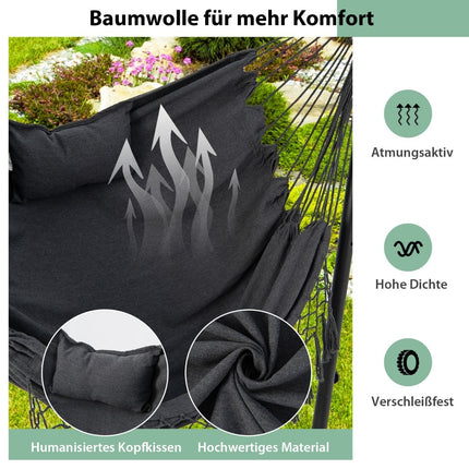 Adjustable Hanging Chair with Stand, Cushion, Gray, 250kg Capacity