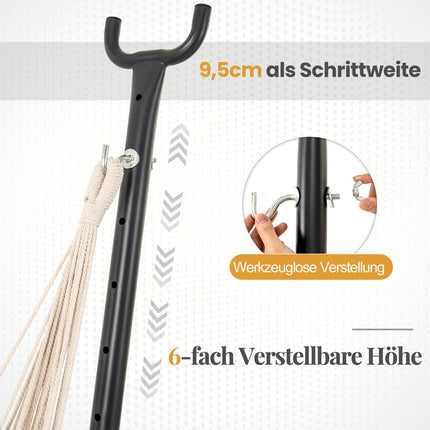 Adjustable Hanging Chair with Stand, Side Pocket, 120kg Capacity