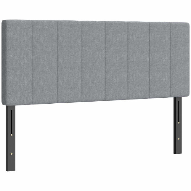 Adjustable Headboard with Metal Legs, Linen Look, 160 cm, Gray