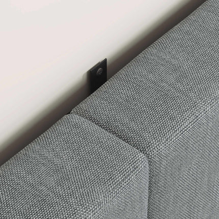 Adjustable Headboard with Metal Legs, Linen Look, 160 cm, Gray