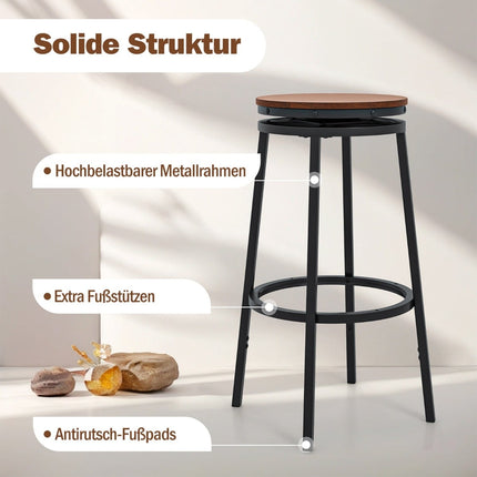 Adjustable Height Bar Stools, Set of 2 – 360 Swivel