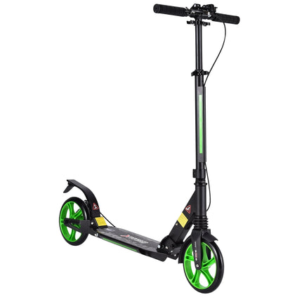 Adjustable Height Kids Scooter, Foldable, Black/Green Wheels