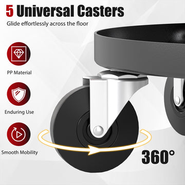 Adjustable Height Rolling Mechanic Stool with Tool Trays