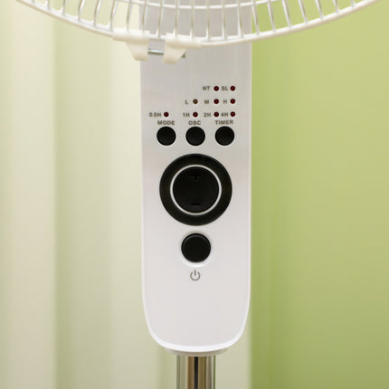 Adjustable Height Stand Fan with Remote, 3 Speeds, White