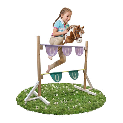 Adjustable Hobby Horse Hurdle with Wooden Poles