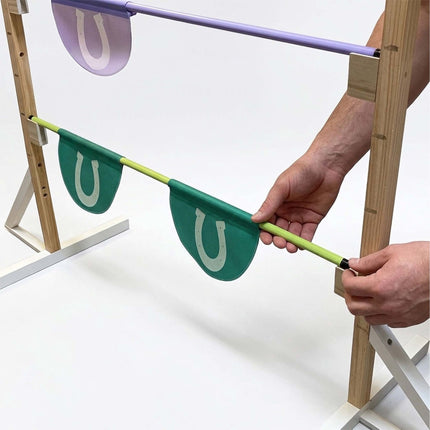 Adjustable Hobby Horse Hurdle with Wooden Poles