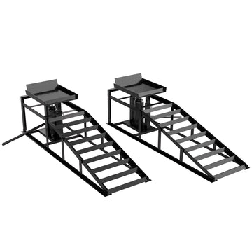 Adjustable Hydraulic Car Ramps Set, 3 Ton Capacity, 23–32.5 cm Height