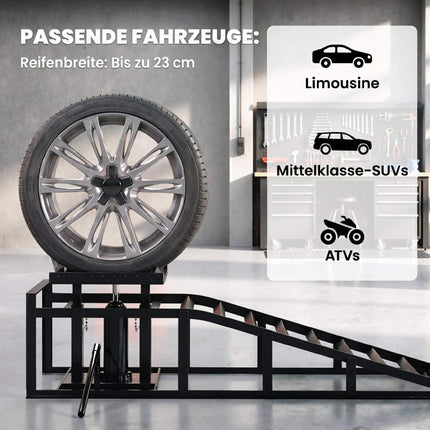 Adjustable Hydraulic Car Ramps Set, 3 Ton Capacity, 23–32.5 cm Height