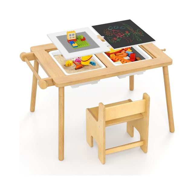 Adjustable Kids Activity Table with Reversible Top