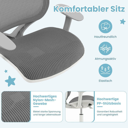 Adjustable Kids Desk Chair with Seat Brake, Ergonomic, Gray