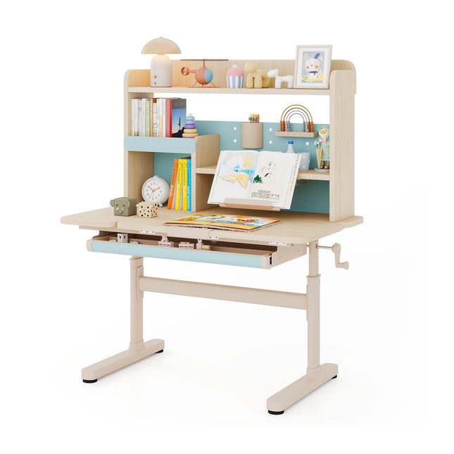 Adjustable Kids Desk with Shelf & Drawer – Blue