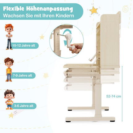 Adjustable Kids Desk with Shelf & Drawer – Blue