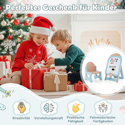 Adjustable Kids Easel with Chair, Whiteboard & Storage Box