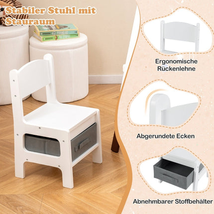 Adjustable Kids Easel with Chalkboard & Whiteboard Set