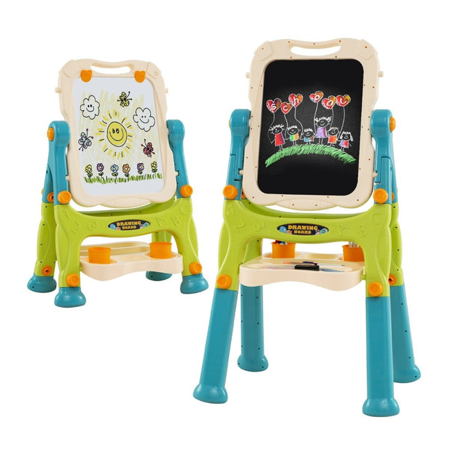 Adjustable Kids Easel with Double-Sided Whiteboard & Chalkboard