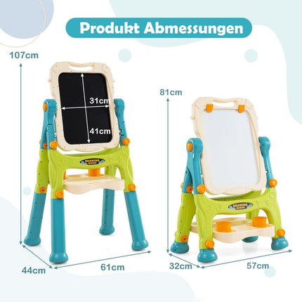 Adjustable Kids Easel with Double-Sided Whiteboard & Chalkboard