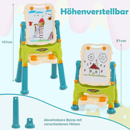 Adjustable Kids Easel with Double-Sided Whiteboard & Chalkboard